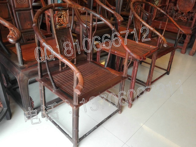 老挝大红酸枝圈椅