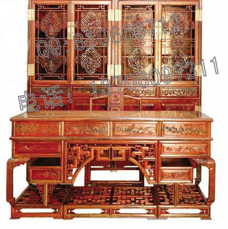 老挝大红酸枝老板桌椅